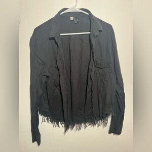 H&M Black Fringe Jacket